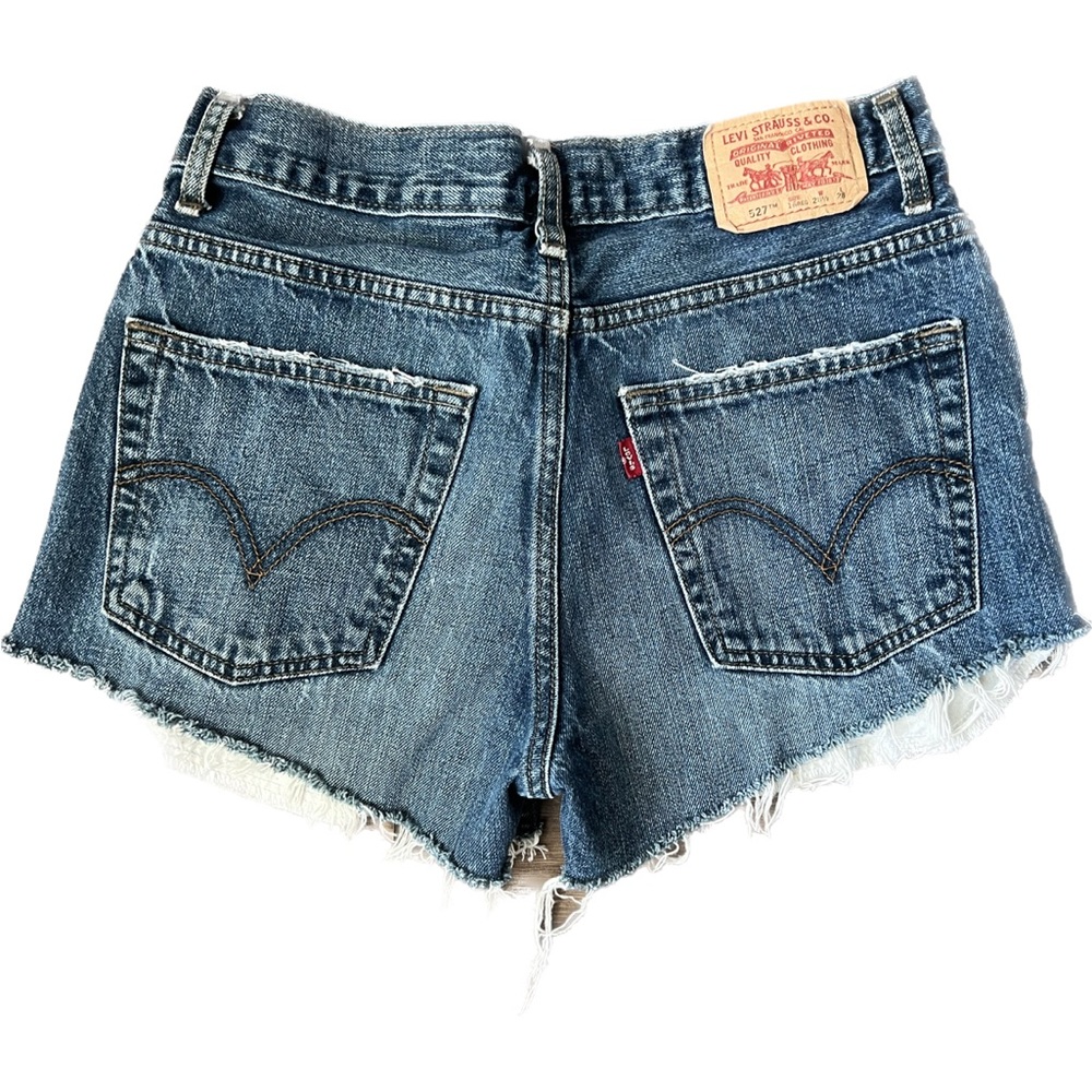 Levi’s Vintage 527 Red Tab Mid Rise Denim Jean Shorts Cut Off Size 0/2